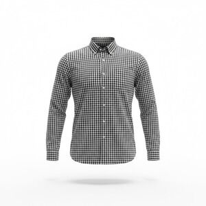 Brooks Brothers Fleece Shirt Black Button Down XL Non-Iron Men's Gingham‎ Check